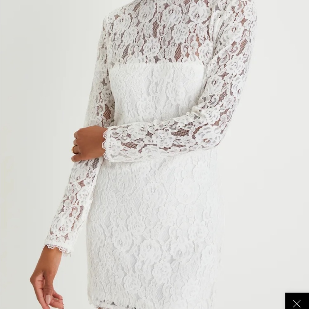 White lace mini dress